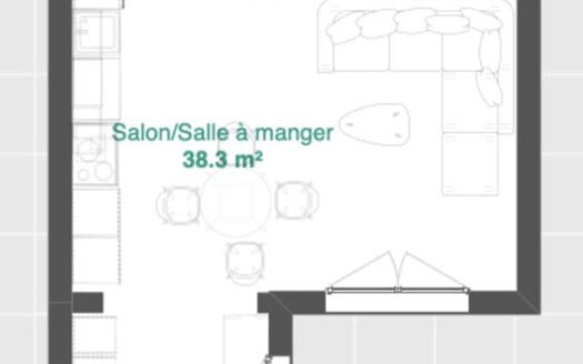 Monceau – 2 pièce 46,3m2 – Refait à neuf