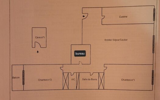 Appartement 80m² – 3 piéces + bureau + parking + cave