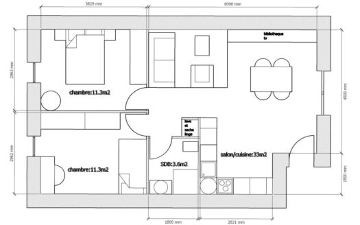 Maisonnette mitoyenne plain pieds 3 pièces de 57m2 dans un secteur très prisé, à 1km du Cap Coz et 3km de Beg Meil