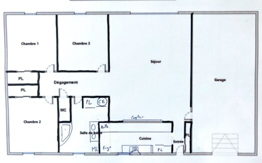 Maison Bioclimatique 118m2 3chbrs+ gge jardin 1860m2 hors lotissement