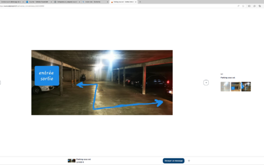 parking sous terrain 1 places