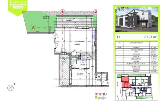 Spacieux T2 de 67m² avec Jardin, Balcon et Garage en Résidence Neuve à Illange