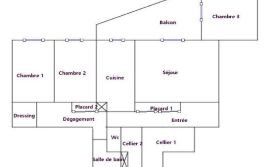 Appartement 3 chambres avec balcon